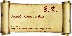 Bozsó Konstantin névjegykártya